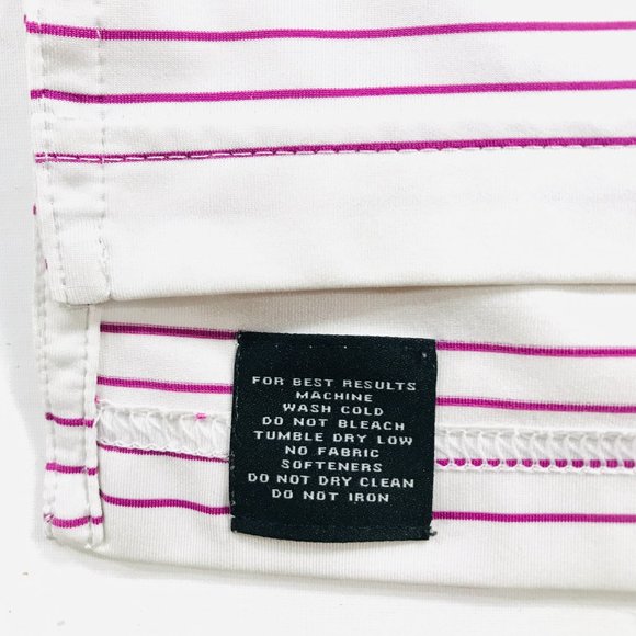 Peter Millar Summer Comfort White & Pink Striped Polo Shirt XXL Men's 2XL EUC - Picture 5 of 8